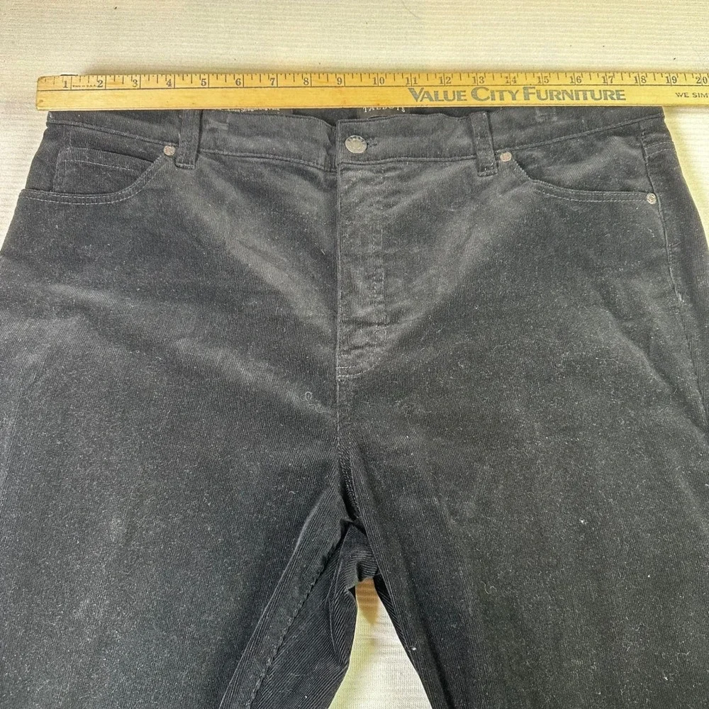 Talbots Black Corduroy‎ Straight Leg Pants Women Size 16P Career Office Preppy